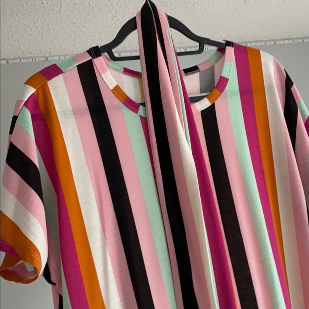 NWT LuLaRoe Long T-Shirt Dress w Tie Belt